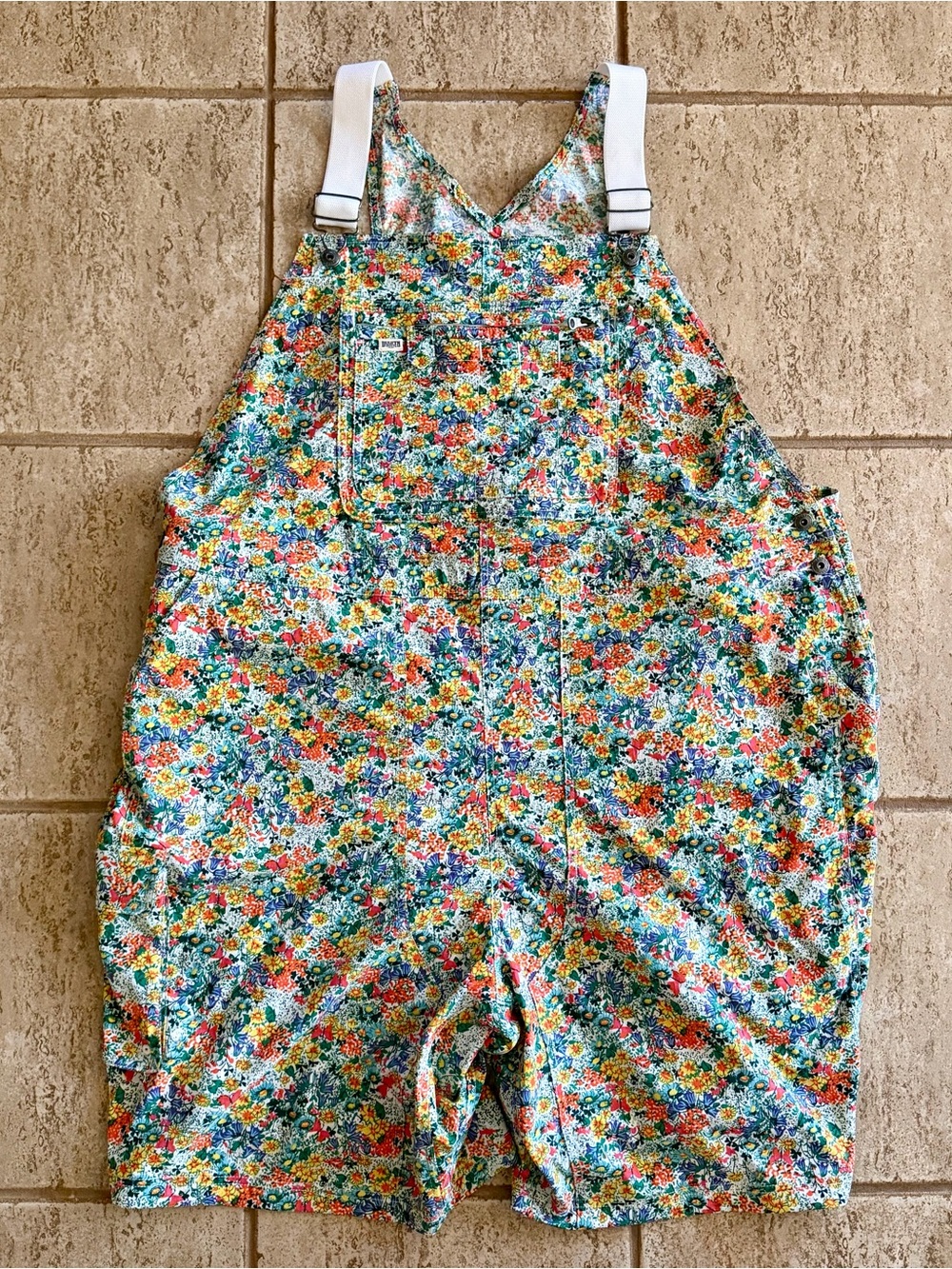 Duluth Trading Co Womens 4X Floral Heirloom Gardening Shortalls Bib Overalls